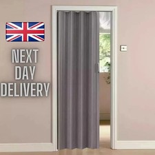 Grey Oak Effect Bi Folding Door PVC Panel Magnetic Sliding Accordion Concertina
