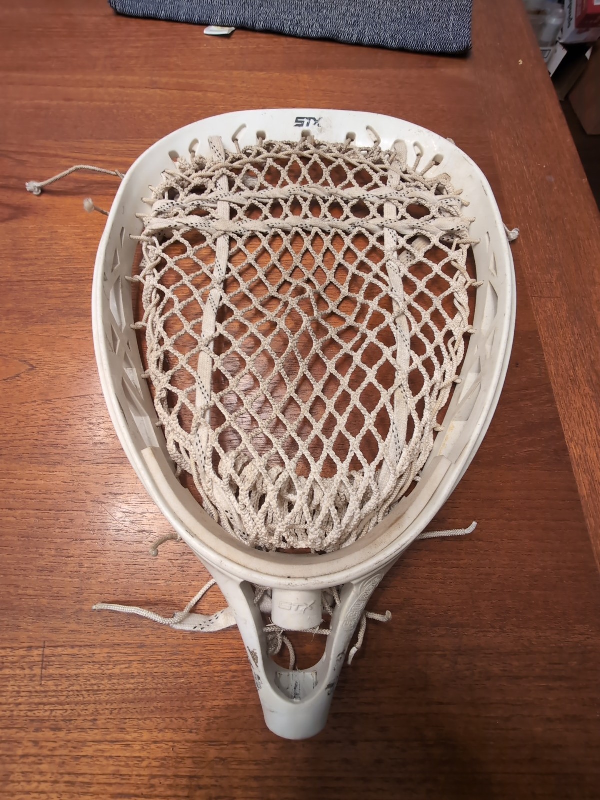Vintage STX Eclipse lacrosse goalie head white Strung No Cracks