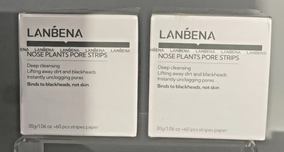 Lot of 2 LANBENA Pore Strips 60 Pcs Salicylic Acid Nose Blackhead Remover Acne
