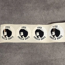 RARE! AUTHENTIC "SPEECH" "FREE ANGELA DAVIS" ADMISSION STICKERS 4 for $19.95 OBO