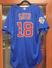 2012 Chicago Cubs Geovany Soto Game Used Jersey Signed Inscribed proof 2008 ROY