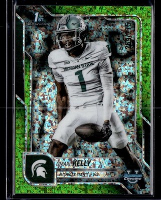 2025 Bowman University Chrome Omari Kelly Lime Green Mini-Diamond #/275