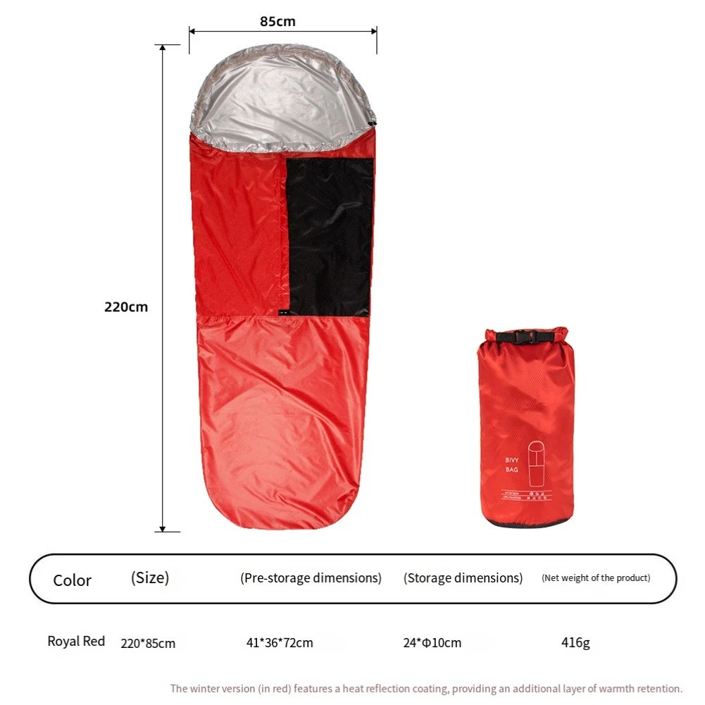 Heat Reflective Lightweight Sleeping Bag Bivy Sack for Outdoor For Camping