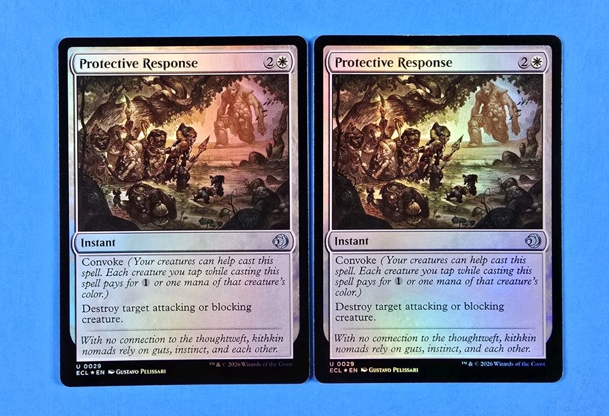 2x Protective Response Lorwyn Eclipsed Instant ECL Mtg Magic Card 29 Foil