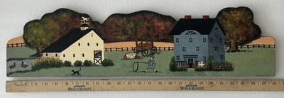 Bonnie R. Wolfe SIGNED ORIGINAL:  Halloween farm horse barn boy Hand Painted