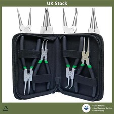6" Circlip Pliers Set 4pc Internal/External Snap Ring Retaining Kit