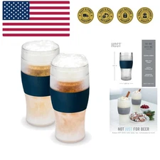 Freeze, Frozen Mugs, Freezable Pint Set, Beer Keep Your Drinks Cold, Double W...