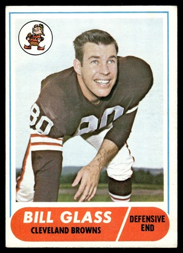 1968 Topps Fußballkarte Bill Glas Cleveland Browns #154 EX-MT