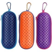 Swim Goggle Case For Swimming Goggles, Protective Navy Blue  Orange  Purple