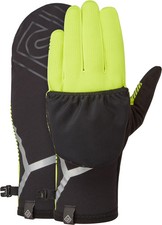 Ronhill Wind Block Convertible Running Gloves Yellow Thermal Reflective Mens