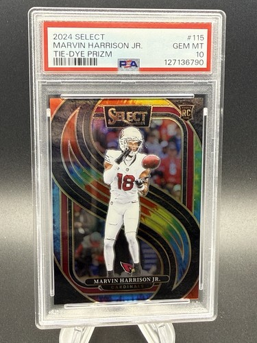 2024 PANINI SELECT TIE-DYE PRIZM #115 PREMIER MARVIN HARRISON JR. /25 PSA 10
