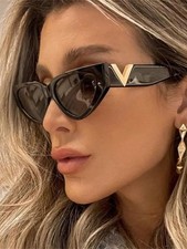 Luxury Vintage Cat Eye Sunglasses Women UV400 Fashion Designer Eyewear Sun Prote