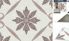 Jamila Peel and Stick Floor Tiles, FP6299 Burgundy