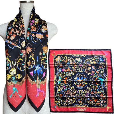 HERMES Carre 90 ''PIERRES d' ORIENT et d' OCCIDENT'' 100% Silk Scarf Cleaned