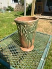 1930's Nelson McCoy Art Pottery 8” Vase Leaves & Berries Excellent Condition