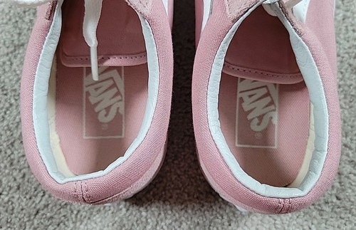 Scarpe da skate sportive Vans Old Skool basse M6.5 W8.0 rosa bianco sneakers - Foto 10 di 10