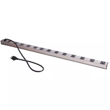 12-Outlet Aluminum Power Strip with 3 Ft. Power Cord