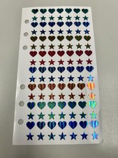 Holographic Multicolor Heart Star Scrapbooking Stickers Sheet