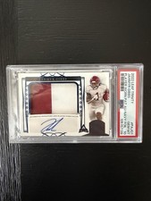 2022 Leaf Trinity blue Jahmyr Gibbs PSA 10 GEM MT Patch Auto /49