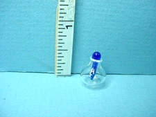 Miniature Round Glass Jar wi Blue Stopper#HB505 Bright Delights 1" (1:12) Scale