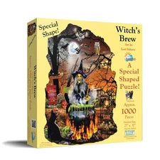 SunsOut Witch's Brew 1000 pc Special Shape Halloween Jigsaw Puzzle