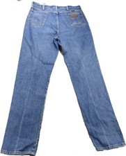 VTG Wrangler 13MWZ Cowboy Cut Denim Jeans Men 39x34 Blue USA Made Straight 90s