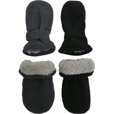 MSRP $18 N'Ice Caps 2 Pairs Black/Charcoal 6-18 Months Baby Mittens Fleece Glove