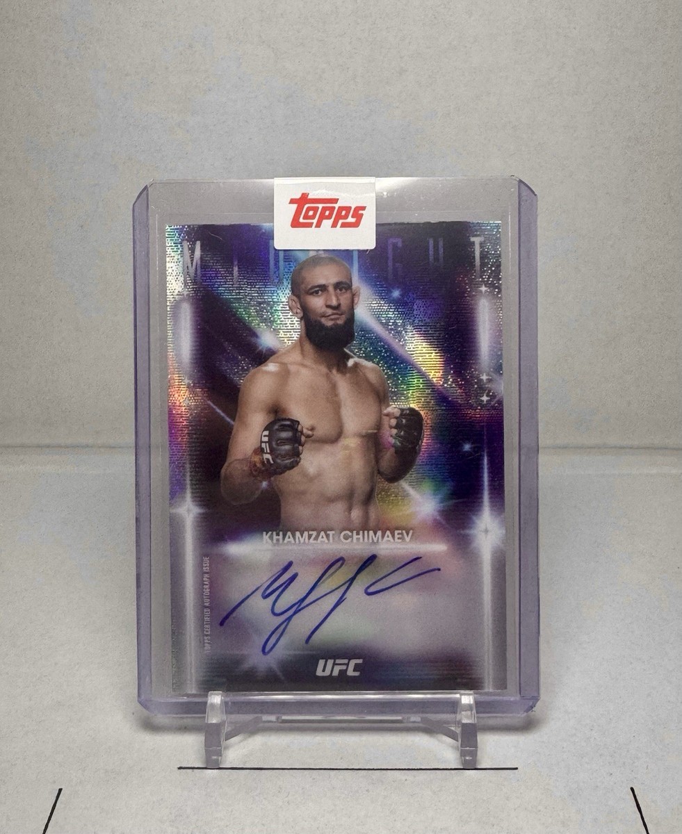 ファーストグロース DRAMATIC STARS 箔押し サイン カード レア 2025 Topps Midnight UFC Glimmer Graphs Auto Khamzat Chimaev