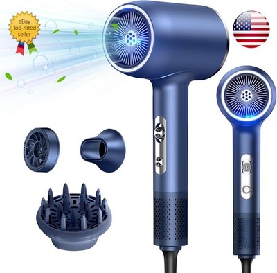 Hair Dryer 2400W.110000 RPM with 3 Magnetic Styling Accessories for Home Travel