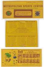 1968-69 Minnesota Pipers ABA Minnesota North Stars NHL Ticket Envelope Schedule