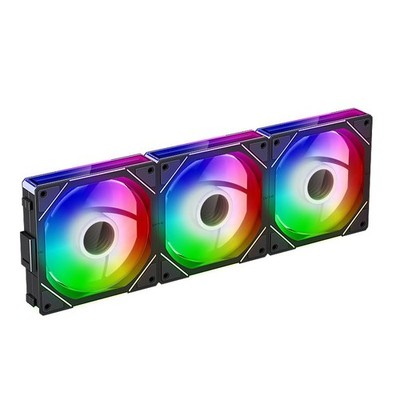 120mm Infinity Mirror ARGB Reverse Flow Lüfter Daisy Chain 3er Pack schwarz