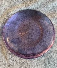 Fire and Light Recycled Glass Lavender Purple Disc Candle Holder/Paperweight