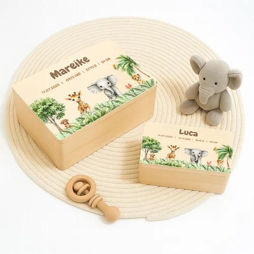 Personalisierte Erinnerungskiste Holz | Geschenk zur Taufe Geburt Baby