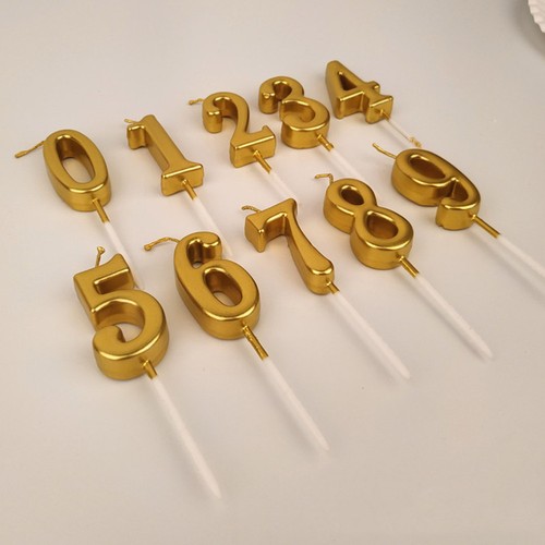 Gold Glitter Happy Birthday Numeral Candles Number Candles Cake Topper - Bild 10 von 11