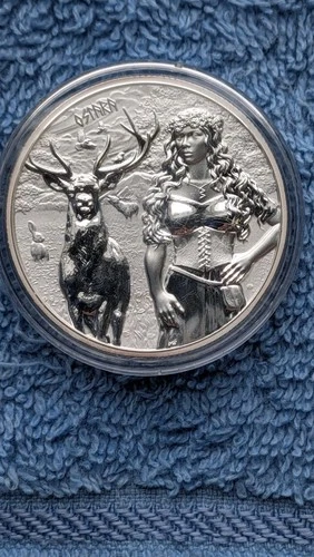 2023-Germania Valkyries Ostara BU-1 oz Silver Coin .999 CoA Capsule