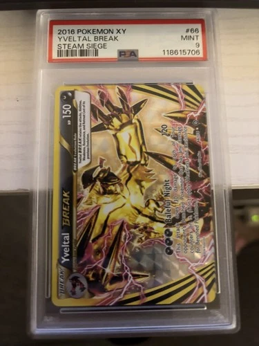 2016 POKEMON XY STEAM SIEGE #66 YVELTAL BREAK PSA 9