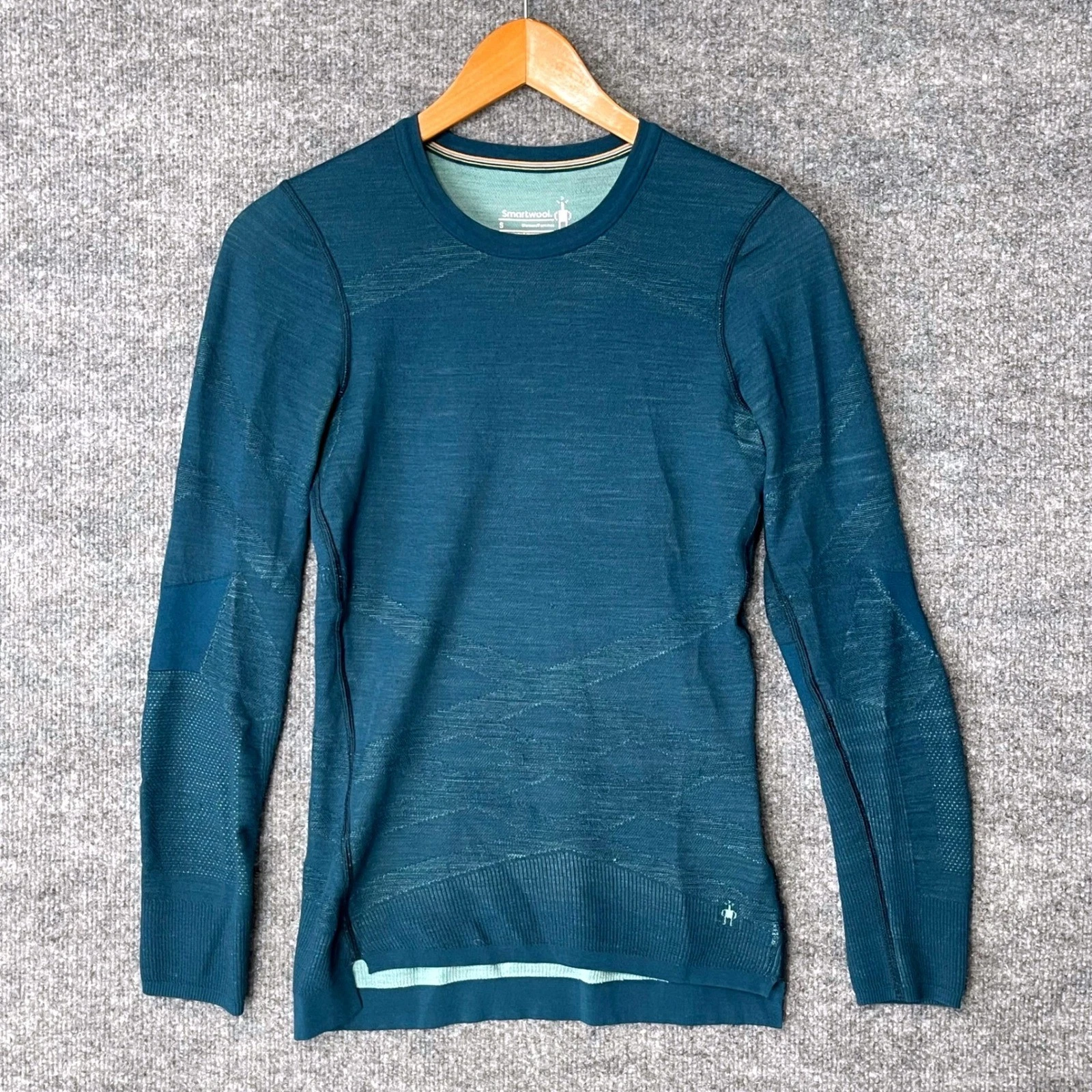 Smartwool Intraknit 200 Merino Wool Base Layer Top Teal Blue Womens Small