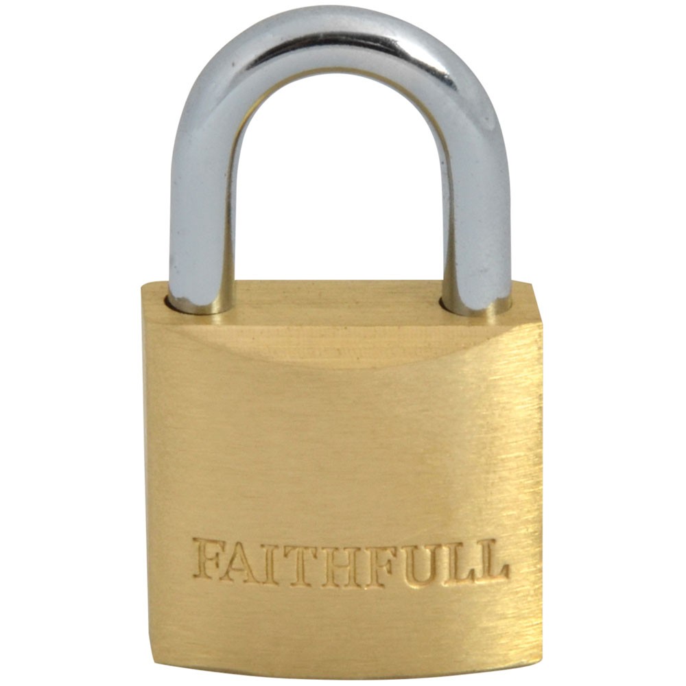 Faithfull Brass Padlock 25mm 3 Keys