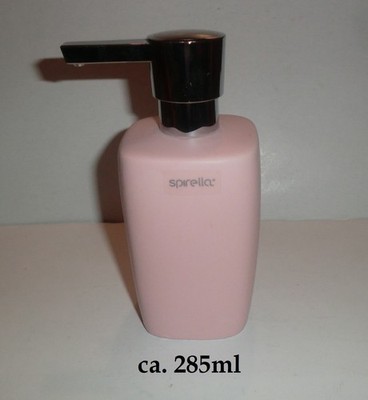 Spirella Seifenspender Retro mit edelstahlfarbener Pumpe Pastellrosa Pink, 285ml