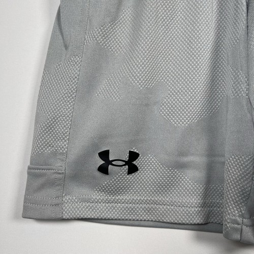 UA Under Armour Boys YS Small Gray Camouflage Athletic Gym Shorts Pockets K - Picture 2 of 8