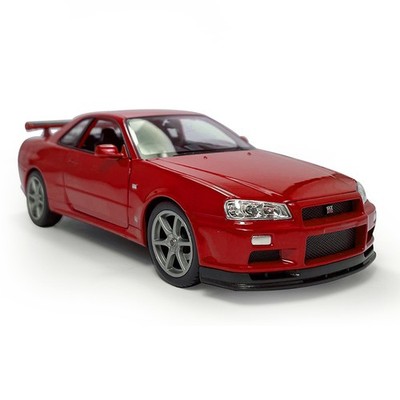 1/24 Nissan Skyline GT-R (R34) Modellauto Die Cast Spielzeug Model Sammlung Rot