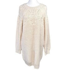 American Eagle Sweater Dress Cream Chunky Knit Size Medium