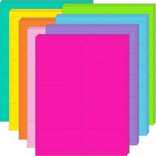 2" x 4" Colored Labels Stickers 8 Colors Bright Moving Labels 24 Colorful