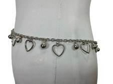 Retro Silver Heart Link Belt