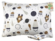 Toddler Pillow with Pillowcase - 13x18 Organic Cotton Hypoallergenic Kids Pil...