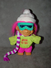 Troll Doll 4 1/2" Russ Born To Ski Pink Hair