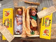 2 RARE PELHAM PUPPETs CINDERELLA and GRETAL ORIGINAL BOXES by WILTS UK
