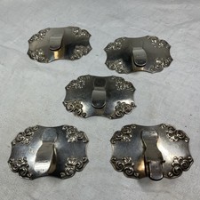 5 Vintage Antique Walker & Hall plate clip tableware EPNS silver plate cutlery