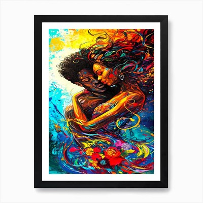 Embrace - Loved And Beloved Art Pri gerahmtes Wandbild Poster Leinwanddruck Bild