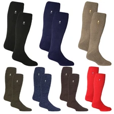 2 Pack Mens Knee High Thermal Socks | Heat Holders | Thermal Cosy Long Socks